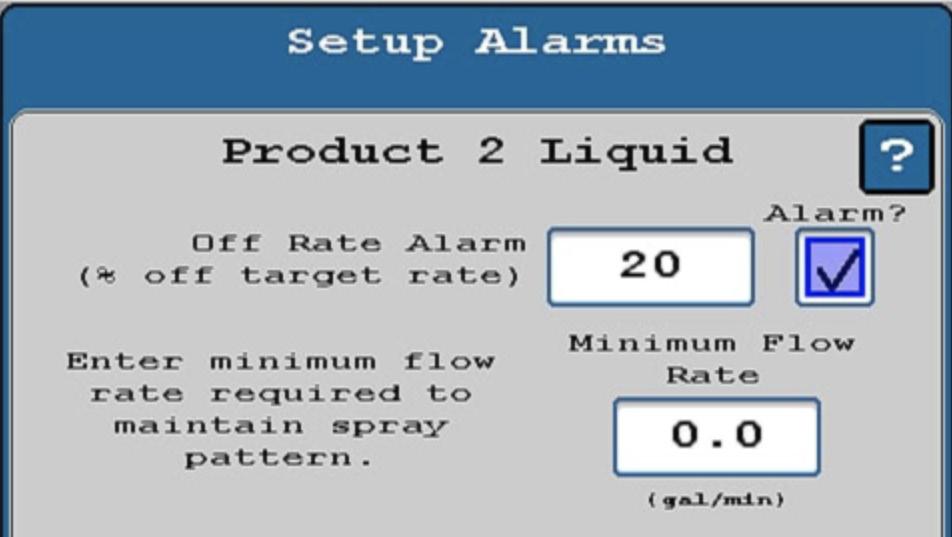 Off Rate Alarm Setup Set Off Rate Alarm as desired.