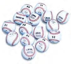 Perfect for eye-hand coordination drills. COLLEGE-6 Balls White (B9210), Optic Game-Ball Yellow (B9220)....$39 per dozen Throwing balls that give pitchers the count and the desired pitch location.