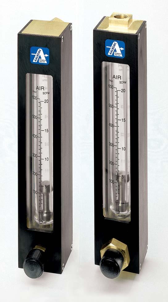 MEDIUM RANGE BRASS AND STAINLESS FLOW METERS V Incorporating traditional rotameter precision glass technology, these rugged brass and stainless steel flow meters offer accurate and economical