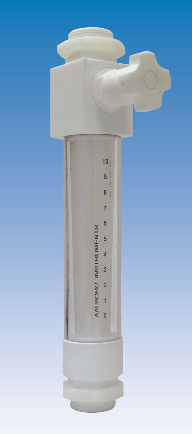 F IN LINE PTFE FLOW METER Made entirely of PTFE, PFA, and PCTFE, the Model F flow meter is excellent for high-purity applications or use with corrosive liquids.