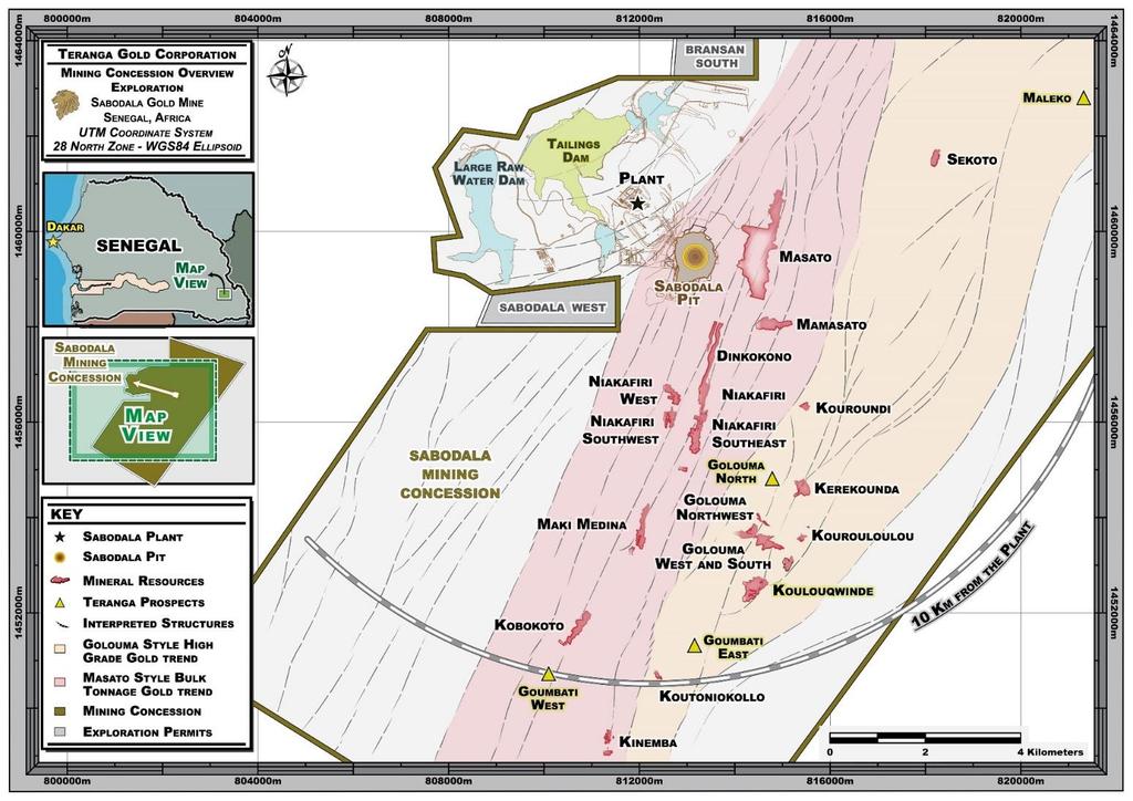 Teranga Gold Second Quarter 2016 Exploration Update EXPLORATION HIGHLIGHTS Two exploration prospects on the Mine Lease; Goumbati West and Golouma North, continue to yield encouraging results from the