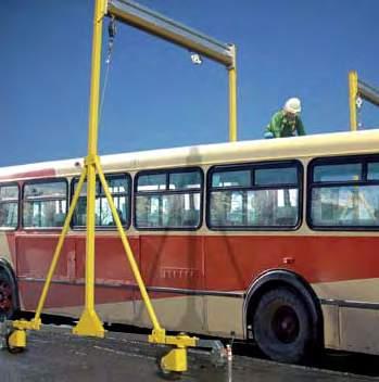 Transportation Industry Applications MASS TRANSIT vehicle MAINTENANCE Fall protection challenges The unique tasks associated with mass transit vehicle maintenance, combined with the varying