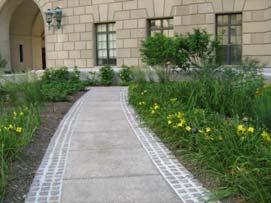 Pervious paving materials are designed for precipitation only, not stormwater runoff.
