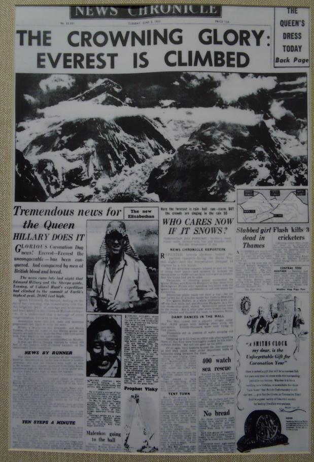 (Nepal) First ascent May 29 1953,Sir Edmund Hillary [at the age of