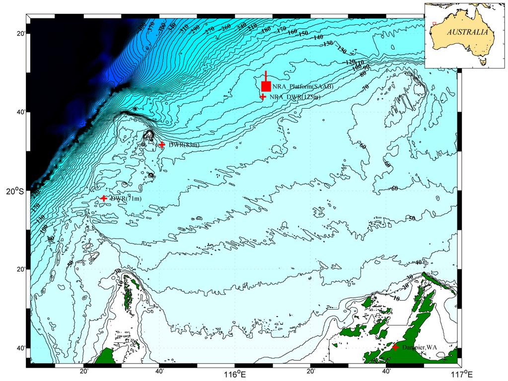 Wave measurement sites offshore, where total