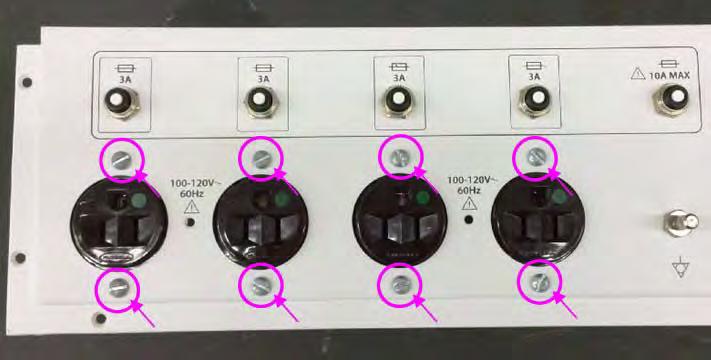 FIGURE 6-31 3. Unscrew the two screws on each auxiliary outlet to remove the auxiliary outlets.