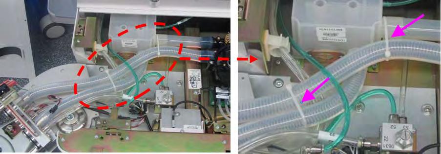 Cut the cable ties on the spring tubes, then disconnect the spring tubes from the connectors. Remove the spring tubes. FIGURE 6-52 4. Re-install the spring tubes.