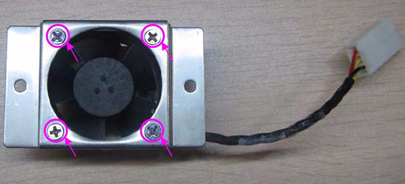 FIGURE 6-71 4. Unscrew the two screws to remove the fan and bracket.