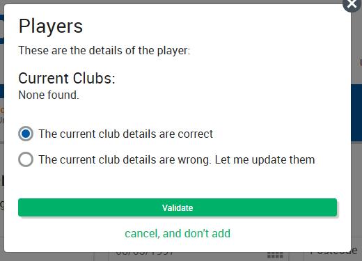 Irrelevant of if the details are correct or not, please select The current Club details are correct option.
