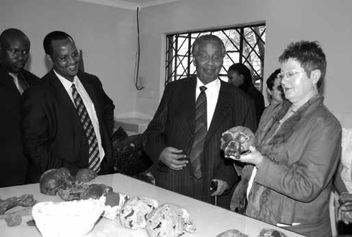 Museum highlights HE Margit Hellwig-Boette, the German Ambassador to Kenya, admires one of the casting department s precision casts, as Hon.