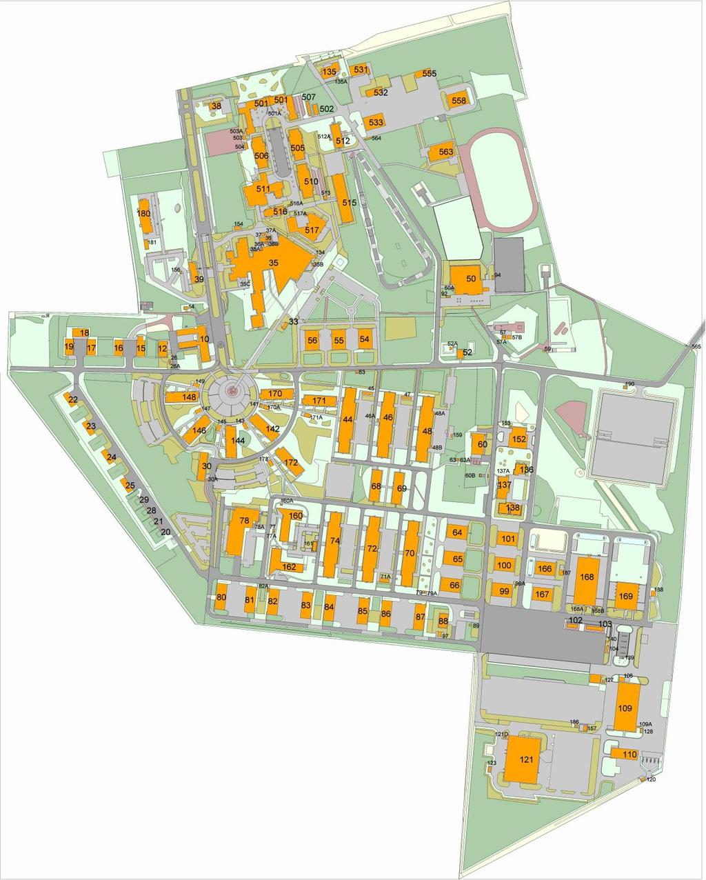 Map of the Royal Military School in Ermelo ANNEX 4b Entrance Fencinghall Parking MGD Parking Building 35: Restaurant, bar facilities, prize-giving ceremony on