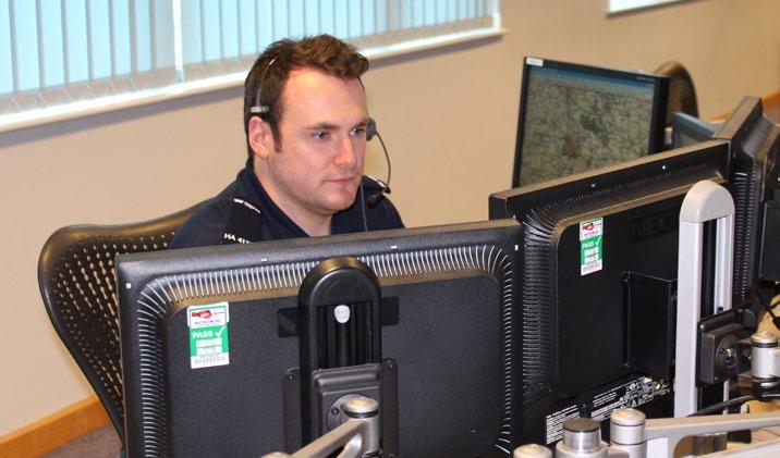 Midlands regional control centre. Gareth is a man with an eye for safety.
