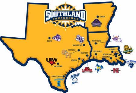 SOUTHLAND CONFERENCE STANDINGS SLC OVERALL W L PCT W L PCT New Orleans 9 3.750 14 9.609 Sam Houston State 8 4.667 17 8.680 Stephen F. Austin 8 4.667 13 11.542 Lamar 7 4.636 15 9.