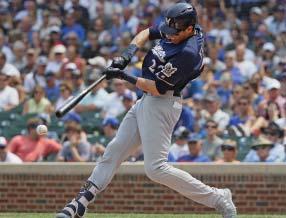 A HALF FOR THE AGES Entering play today, NL MVP candidate Christian Yelich of the Milwaukee Brewers owns a slash line of.321/.395/.