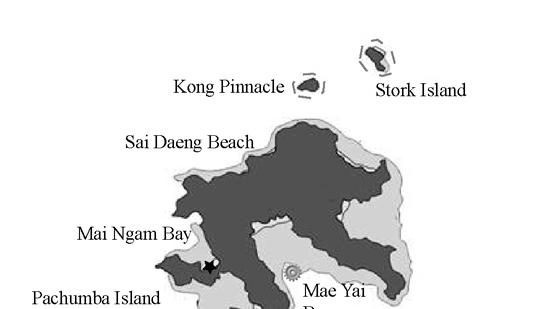 Figure 1 Map of Surin Marine National Park Based on the most comprehensive data, including 2001 and 2004 aerial photography, Surin has been confirmed as the most diverse reef in Thailand (Saisaeng,