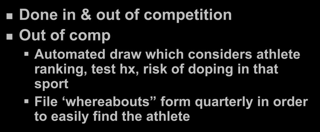 test hx, risk of doping in that sport File