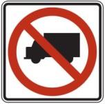 Truck Use Restriction Installation of signs that prohibit trucks from using a designated streets. This action requires an alternative arterial truck route and state approval may be required.