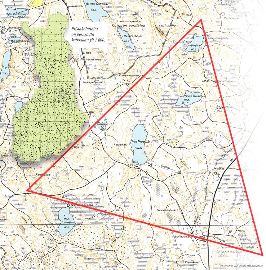 FOREST GAME: WILDLIFE TRIANGLE SCHEME 4 + 4 + 4 = 12 km As randomly as possible in forested areas Helle, Ikonen & Kantola 2016: Wildlife monitoring in Finland: online