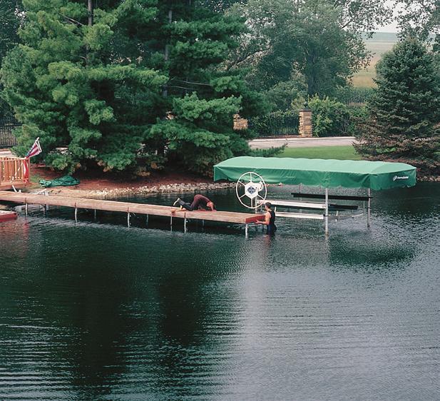 ...or from the water Cedar dock sections float and can be installed using our simple FloatFlip-Fasten process.