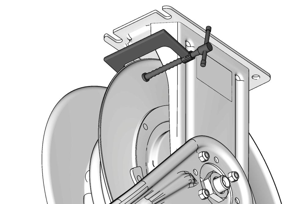 Operation 5. Secure spool against pedestal with C-Clamp (t) (FIG. 2). Never allow the reel to spin freely.