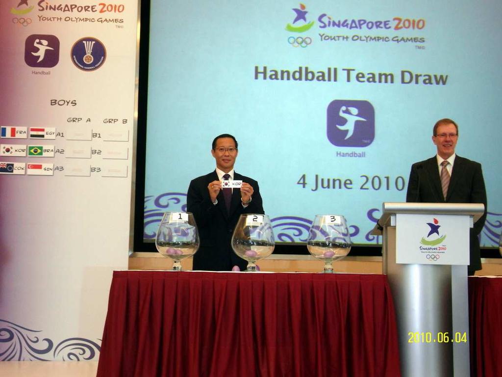 Page 4 Mediaservice Draw results of Youth Olympic Games in Singapore The composition of groups is the following: Women The official draw for the Olympic Handball Tournaments as part of the Youth