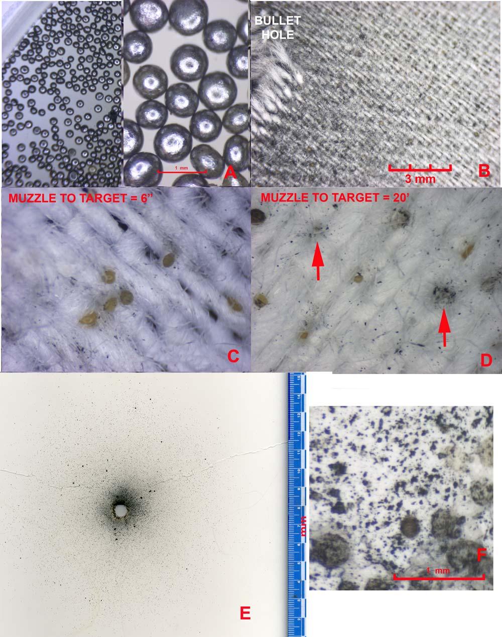 5 Figure 2. Federal.44 Magnum powder and target images. A: Right, low magnification of unfired gunpowder. Left, higher magnification of the gunpowder.