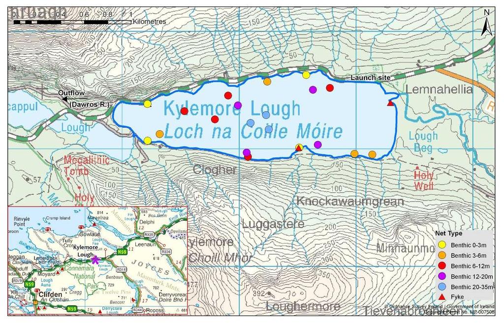 Location map of Kylemore Lough