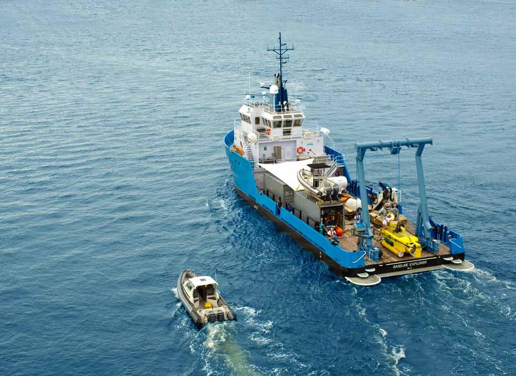 Private R/V Baseline Explorer Entered Service 2015 DP-1 Dynamic Positioning privides precise station keeping in deep water and advanced launch and retrieval of tenders and machinery in the