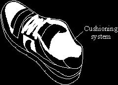This reduces the impact force on the athlete as the heel of the running shoe hits the ground.