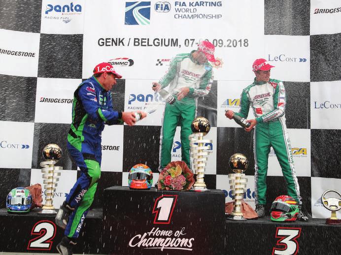 CIK-FIA WORLD KZ2 CHAMPIONSHIP SUPER CUP CHAMPIONSHIP front, the positions remain frozen, while Giacomo Pollini and Riccardo Longhi rise through the ranks.
