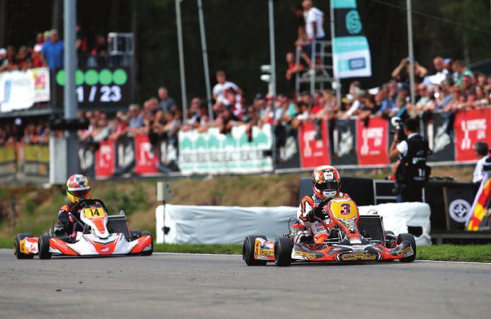 CIK FIA WORLD KZ CHAMPIONSHIP to being touched on the rear enters a spin. The French Sodi driver ends against the Birel ART of an innocent Jonathan Thonon.
