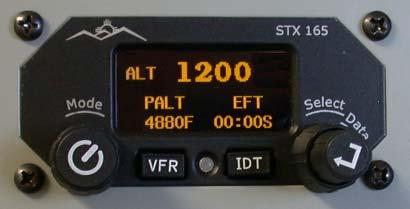 After the software versions are displayed, the STX 165 display will revert to the normal operating mode. The upper left portion of the display will show the current tansmitter Mode.