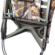 This will prevent seat the seat and the platform from making noise as you hike to your hunting location. 8. Use the backpack straps to carry the unit on your back as shown in figure 47.
