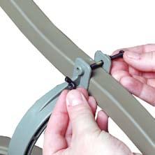 Wrap the seat strap webbing over the frame from the inside out as shown in figure 7. 3.