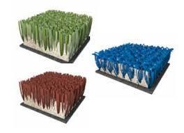 Artificial turf consists of three main parts: the backing, the fibre and and the stuffing.