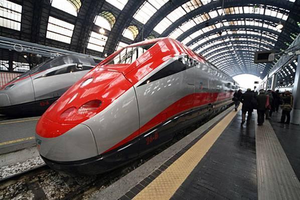 High speed train links The brand new high speed train Frecciarossa, as it is known, completes the journey from Rome to Milan in 3 and half hours.