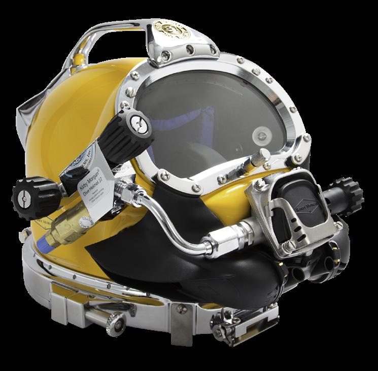 to be a turning point in modern diving helmet design. It is shown with the exceptionally high performance 455 Balanced Regulator (stainless steel).