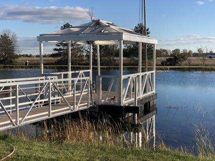 Auburn Newsletter Winter 2018 New ADA Fishing Dock At the pond in Auburn Park is a new ADA floating fishing dock for all to use and enjoy.