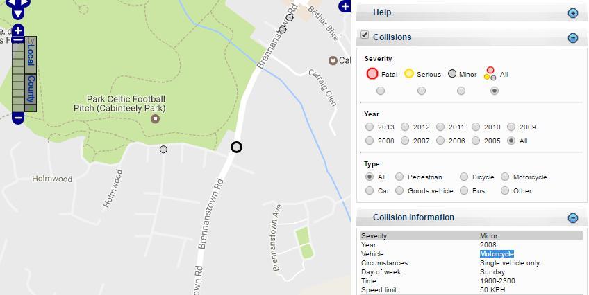 3.8 Accident Analysis A review of the Road Safety Authority (RSA) traffic collision database has been undertaken for the road network in the vicinity of the proposed site to identify any collision