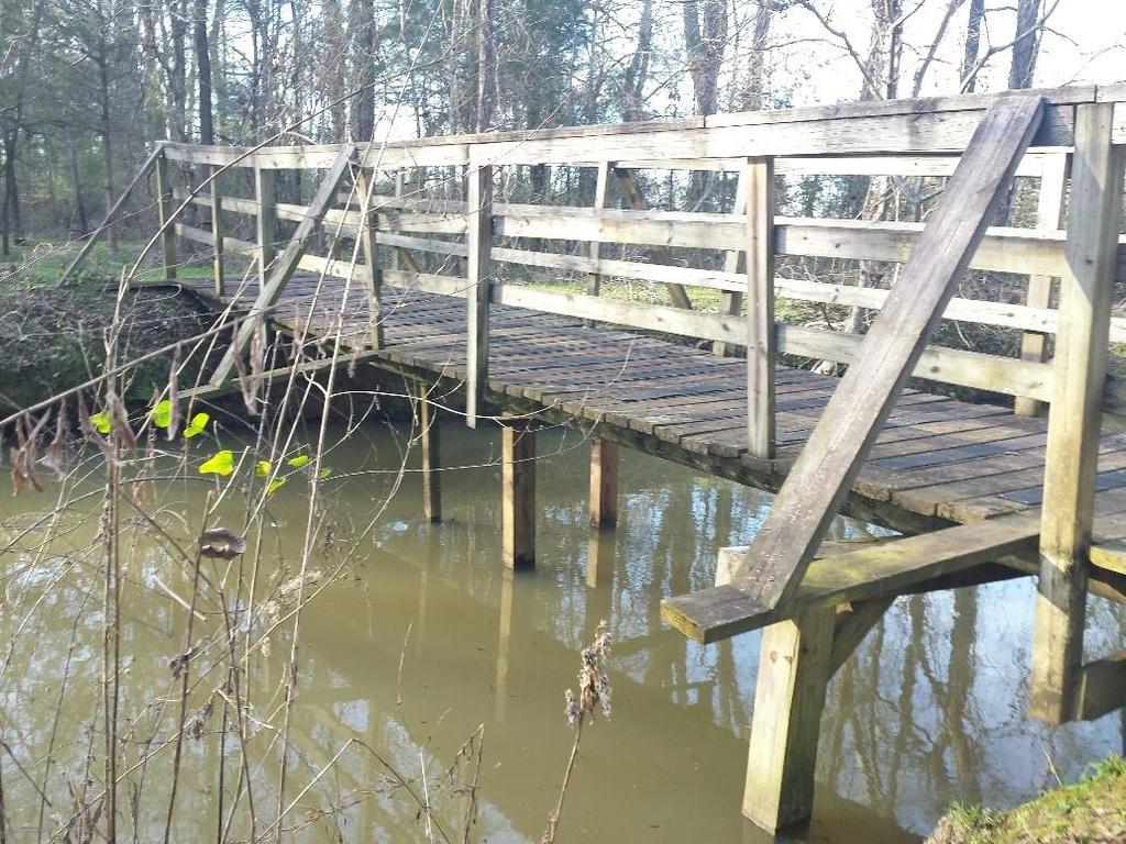 support piers under the bridge when the creek