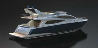 bathing platform, the 75 also has a flybridge of class beating size which is fully equipped with a bar,