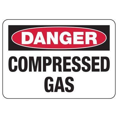 Compressed Gas Cylinders Rooms on campus where these can be found are placarded with this sign The main danger here is explosive decompression if a cylinder is damaged In the case of cylinders with