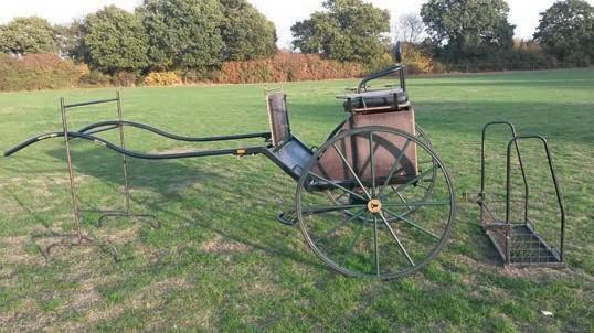 10 VICTORIA to suit 15 to 16 hh single or pair; an unrestored vehicle painted black with brown lining and upholstery.