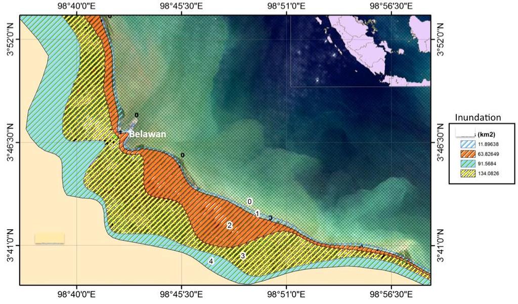Regional sea level trend in the Eastern Coast of North Sumatra (1993-2016), estimated from satellite altimetry has increased by 5.