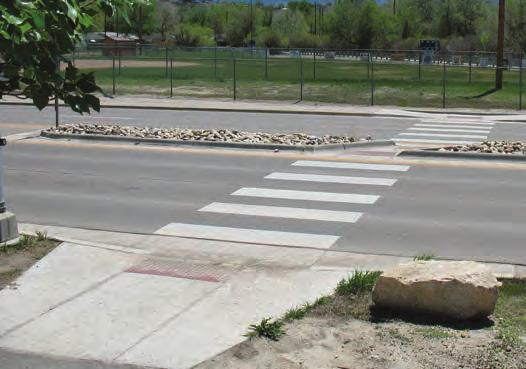City of Overland Park Safe Bicycle Use Outreach Project Bikeway Types & Design Guidance Curb Ramps Curb ramps provide transition between sidewalks and crosswalks and must be installed at all