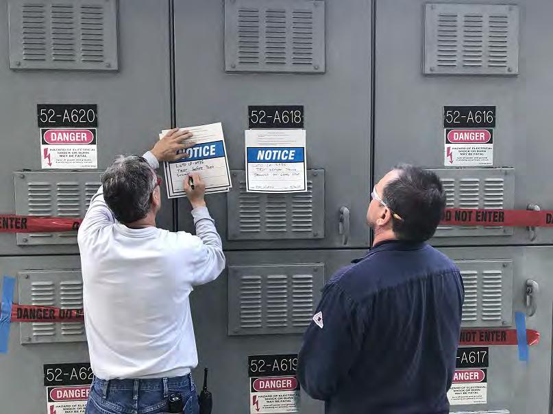 Figure 7B Signage Installation on back of substation cubicles Example of signs