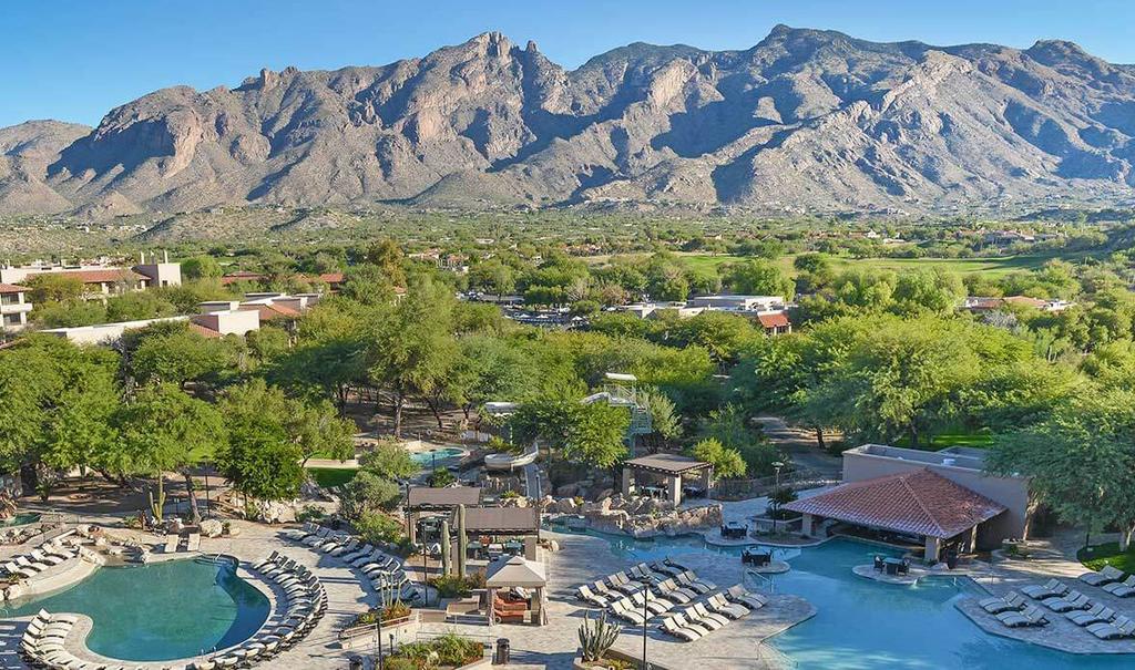 HOTEL RESERVATIONS BOOK YOUR ROOM TODAY Set in the foothills of the Santa Catalina Mountains, this upscale resort is 1.4 miles from La Encantada Shopping Center and 9.3 miles from downtown Tucson.