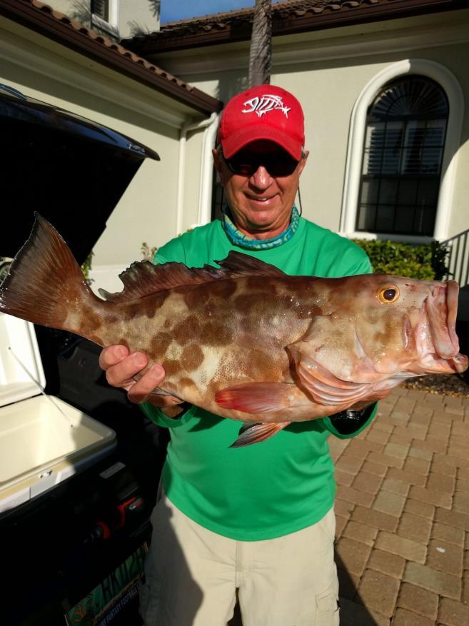 The attached photo is of Keith Wohltman who was 2 nd in the over 60 feet division. Gary Lamotte was the winner with a 15.02 lb. Grouper. He was awarded $500 for his catch.