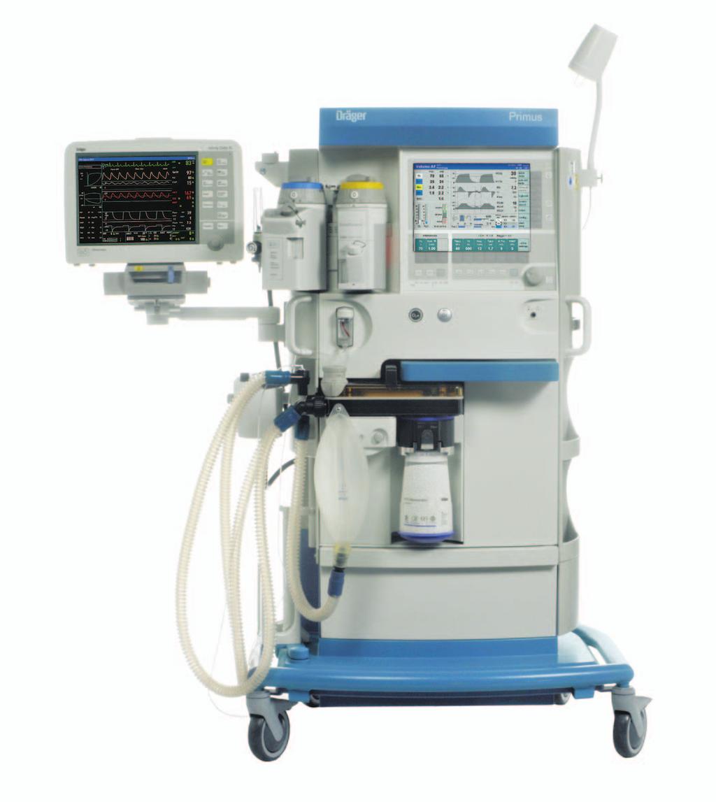 05 Patient Monitor General User Interface Anesthetic Gas Delivery Unit Compact Breathing System CLIC Absorber Compact Trolley D-8103-2009 COMPREHENSIVE MONITORING The Primus not only provides