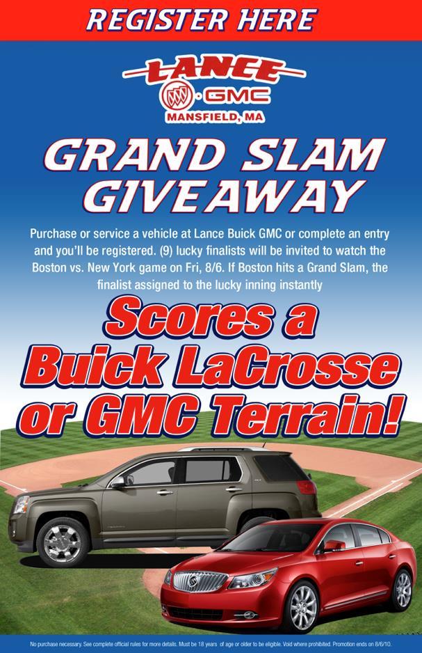 ) o Featured Grand Prize: for Grand Slam in their inning Payoff Pitch Payoff Your Mortgage or Auto Loan!